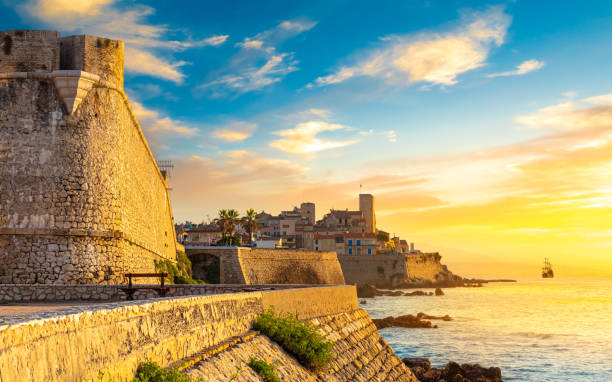 View of the city of Antibes, Provence, Cote d'Azur, a popular travel destination in Europe. High quality photo